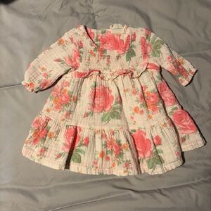 Floral Baby Dress with Pink Roses